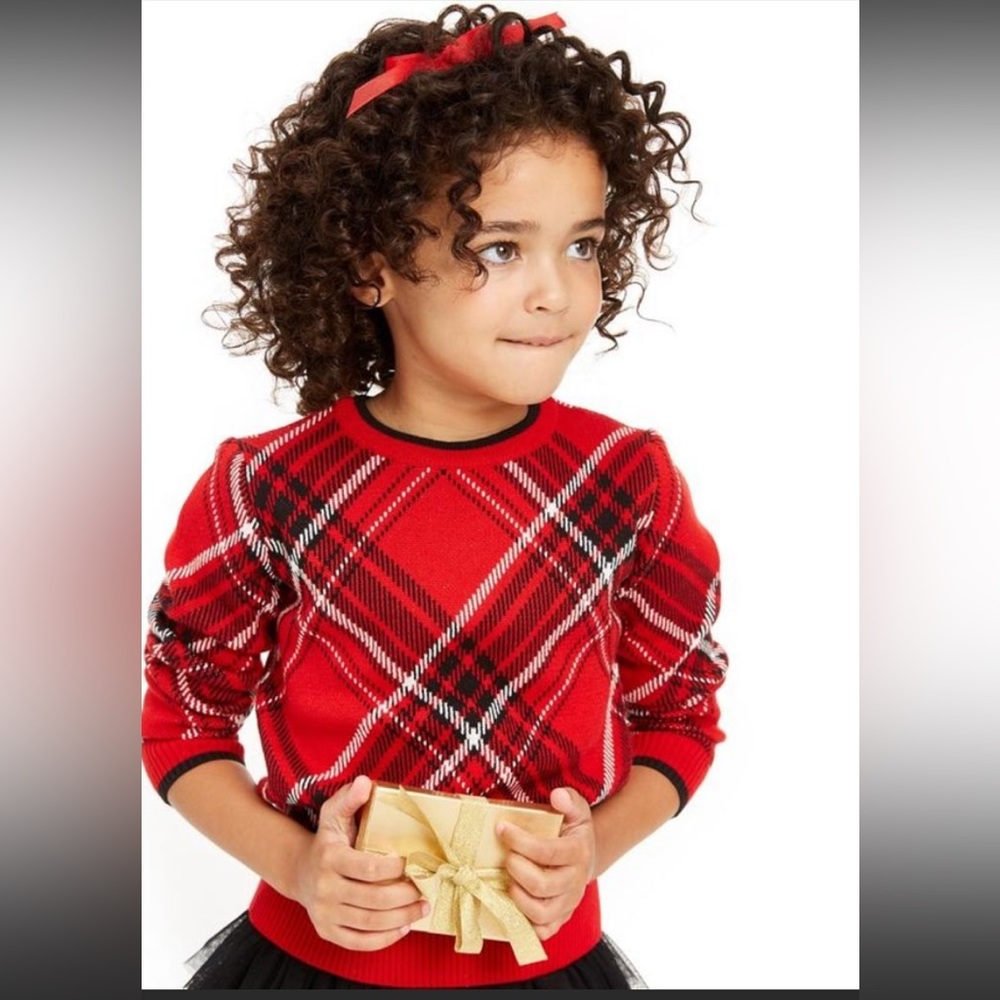 Brand new adorable Charter Club red/black plaid sweater!! - Picture 2 of 7